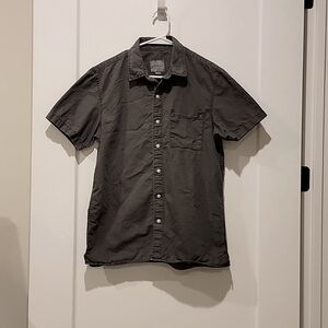 American Eagle Shirt Mens S grey Button Up Short Sleeve Cotton